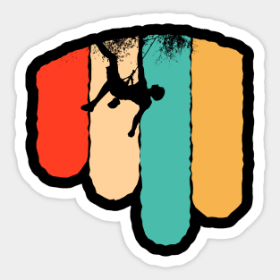 Awesome Rock Climbing Retro Mountain Climber Hiker Sticker